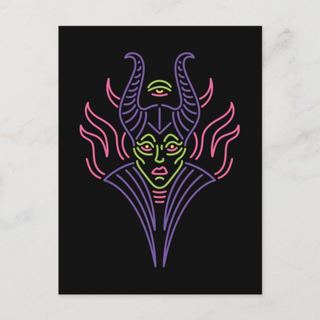 Carte Postale Maléfique | Visage néon (Devant)