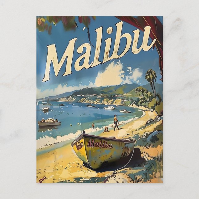Carte Postale Malibu Beach Vintage (Devant)