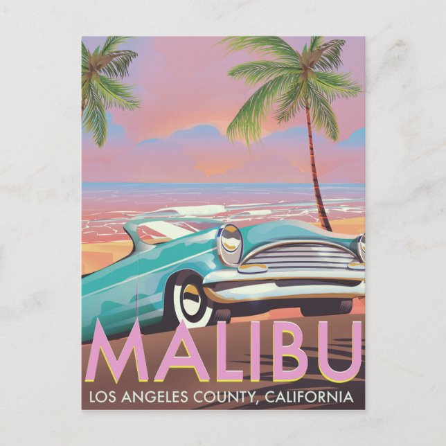 Carte Postale Malibu, Los Angeles, Californie affiche voyage (Devant)