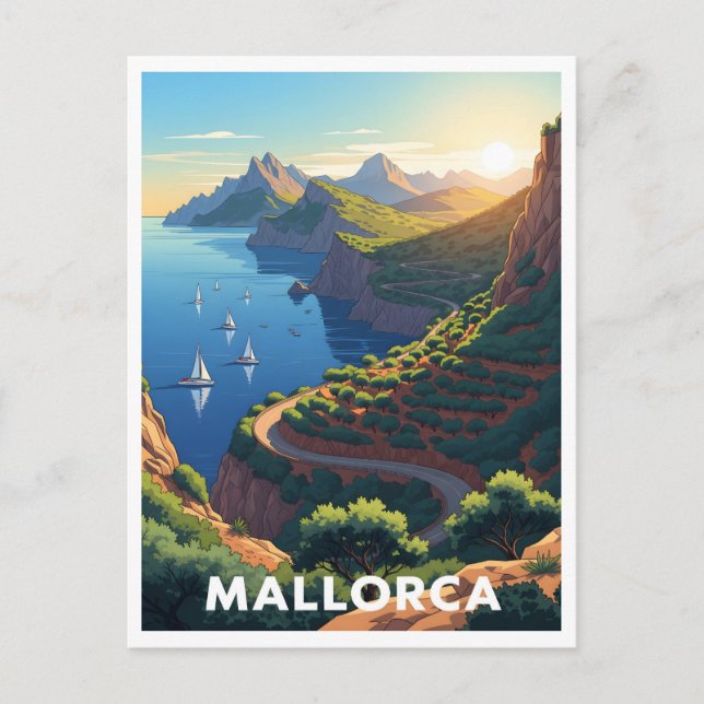 Carte Postale Mallorca, Espagne - Route côtière (Devant)