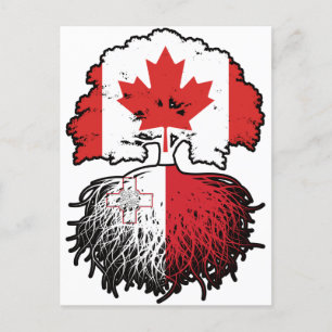 Carte Postale Malte Canadien Maltais Canada Racines Drapeau de l