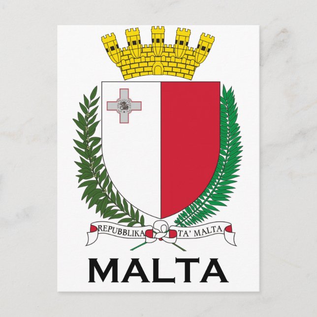 Carte Postale MALTE - emblème/blason/symbole/drapeau (Devant)