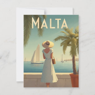 Carte Postale Malte les années 50 vintage