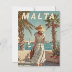 Carte Postale Malte les années 50 voyage vintage
