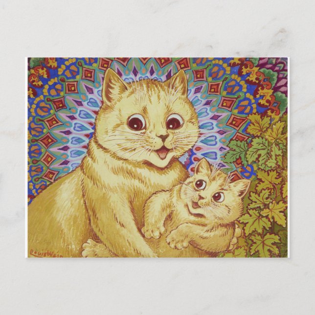 Carte Postale Mama Cat & Kitten (Louis Wain) (Devant)