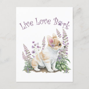 Carte Postale Maman Chien Corgi Floral