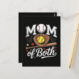 Carte Postale Maman de jour de match de baseball et softball