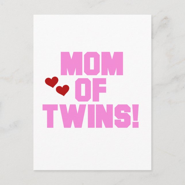 Carte Postale Maman de T-shirts et cadeaux Twins-Pink (Devant)