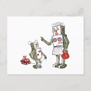 Carte Postale Maman est un robot