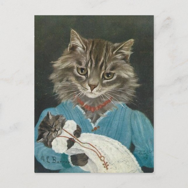 Carte Postale Maman et bébé conversation (Devant)