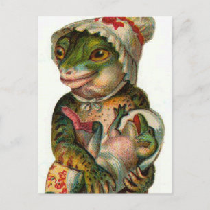 Carte Postale Maman et bébé grenouille
