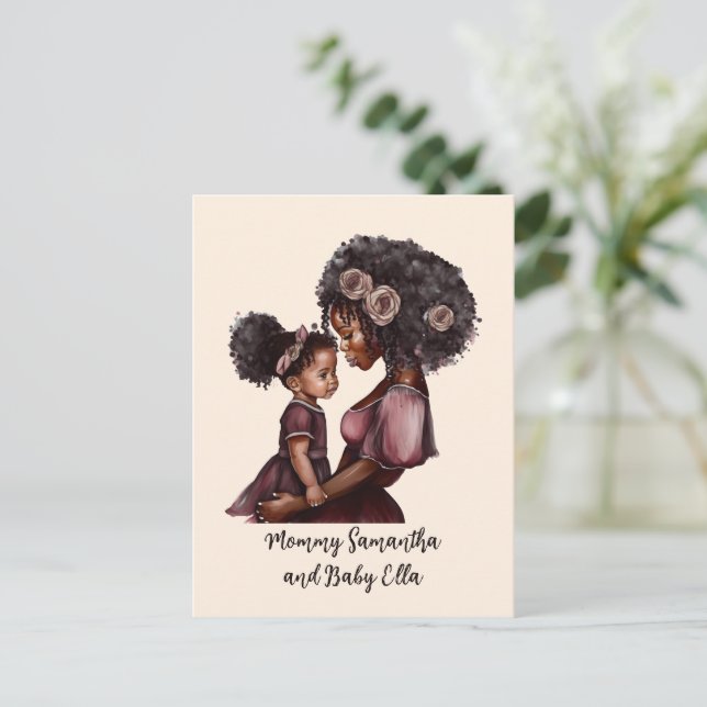 Carte Postale Maman et Fille Noire Personnalisées (1) (Debout devant)
