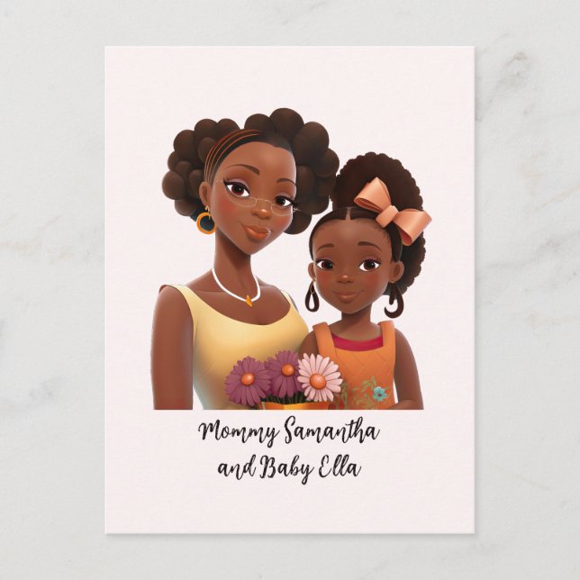 Carte Postale Maman et Fille Noire Personnalisées (7) (Devant)