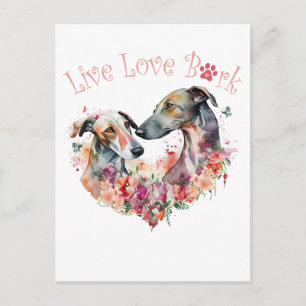 Carte Postale Maman Greyhound Florale