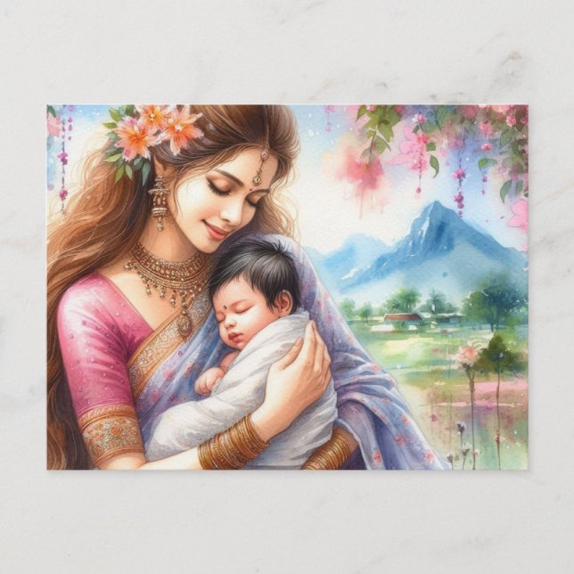 Carte Postale Maman indienne 12 (Devant)