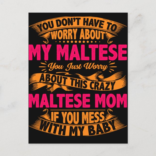 Carte Postale Maman Maltaise folle (Devant)