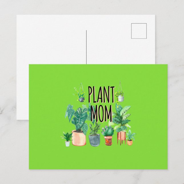 Carte Postale Maman plante - Jardinage, Cadeau Planter Pour Mama (Devant / Derrière)