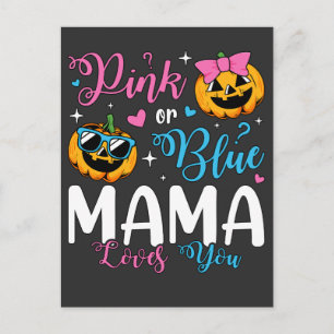 Carte Postale Maman Rose Ou Bleue Vous Aime Bébé Citrouille
