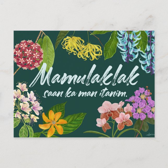 Carte Postale "Mamulaklak" (Fleur) Motivation philippine (Devant)