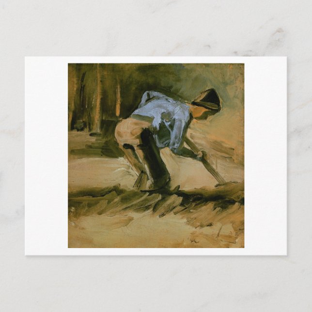 Carte Postale Man Stooping with Stick or Spade, Vincent van Gogh (Devant)