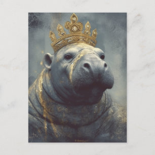 Carte Postale Manatee portant une couronne