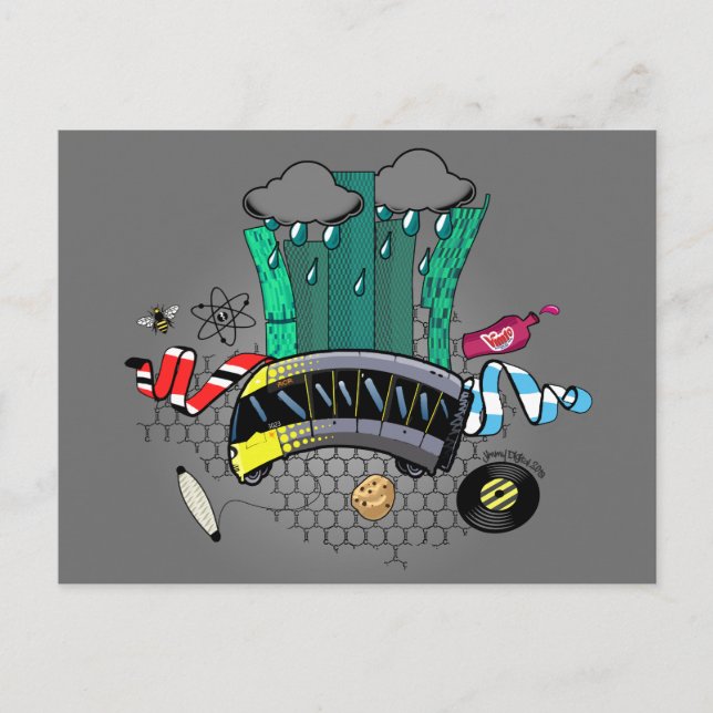 Carte Postale Manchester et Grand Manchester avec abeilles et tr (Devant)