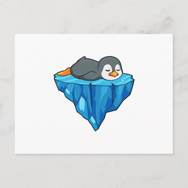 Carte Postale Manchot sur une banquise (Devant)