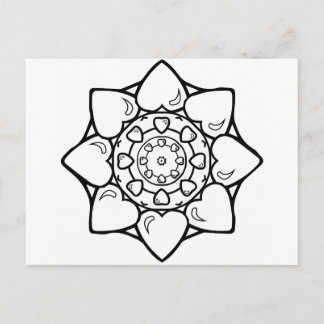 Carte Postale Mandala 36 coeurs