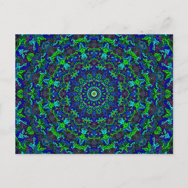 Carte Postale Mandala avec Lotus Design détaillé, (Devant)