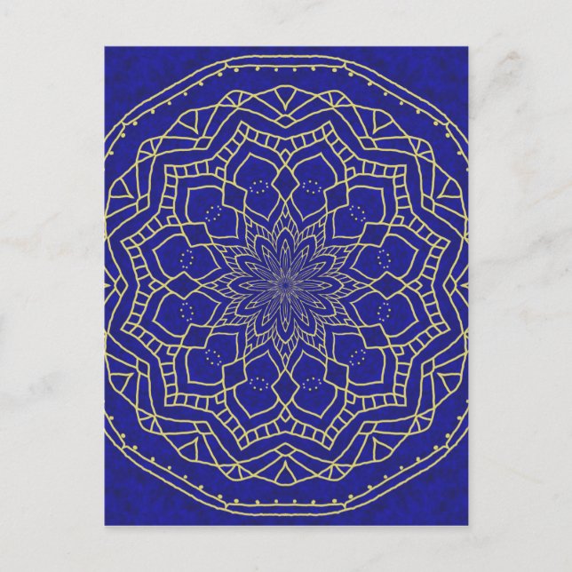 Carte Postale Mandala bleu (Devant)