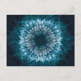 Carte Postale Mandala bleu indigo