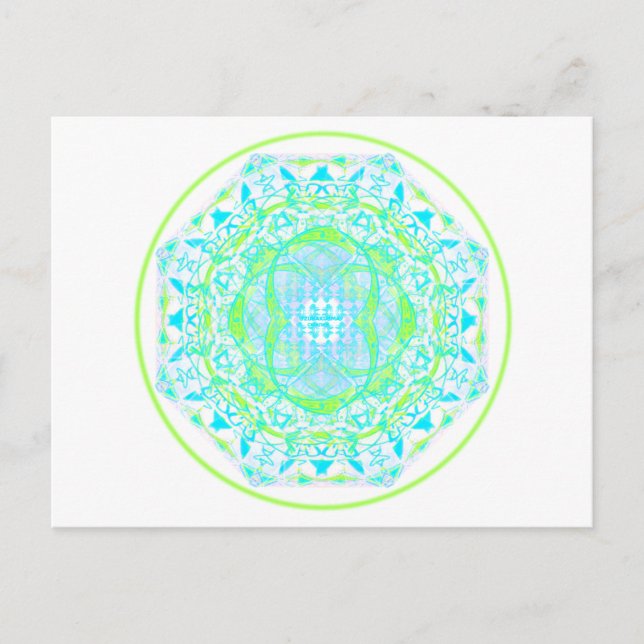 Carte Postale Mandala_bleu_vert (Devant)