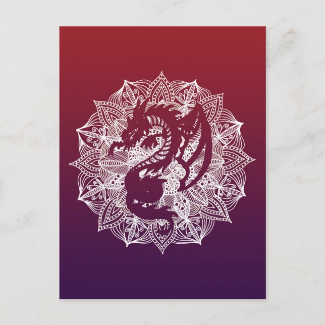 Carte Postale Mandala Circle Dragon (Devant)