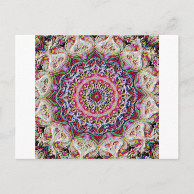 Carte Postale Mandala circulaire couleur (Devant)