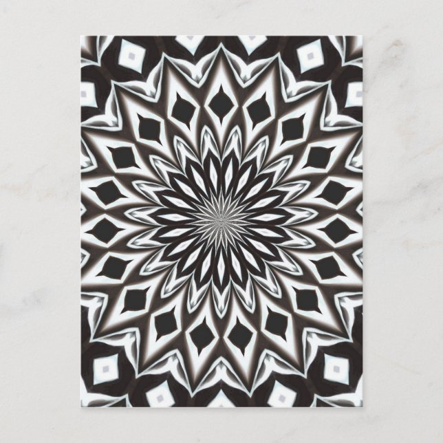 Carte Postale Mandala Décoratif Noir Et Blanc (Devant)