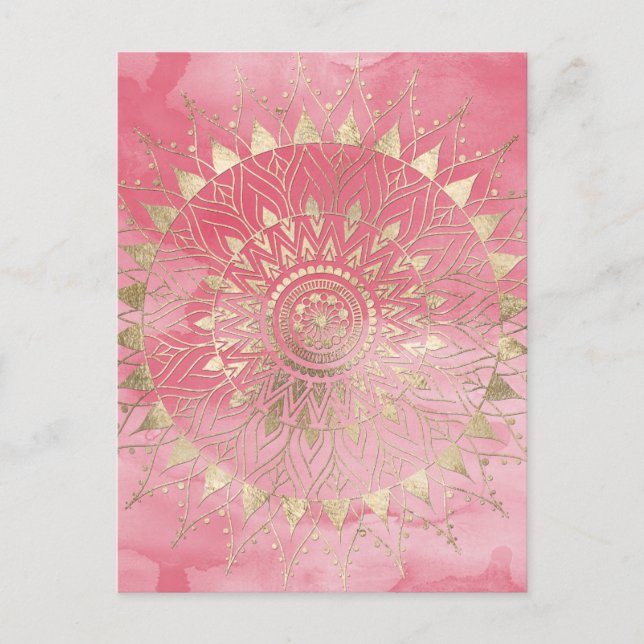 Carte Postale Mandala d'or moderne (Devant)