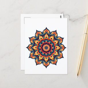 Carte Postale Mandala en blanc
