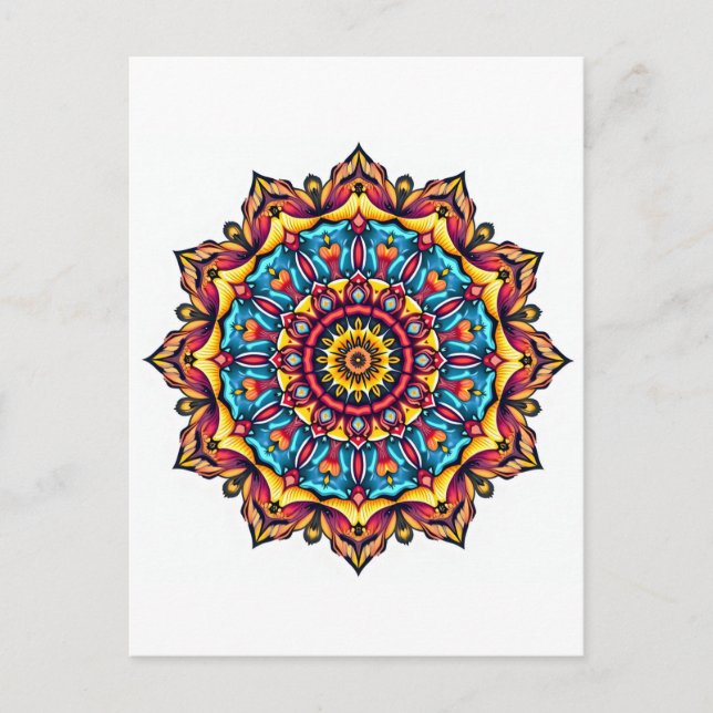 Carte Postale Mandala en blanc (Devant)