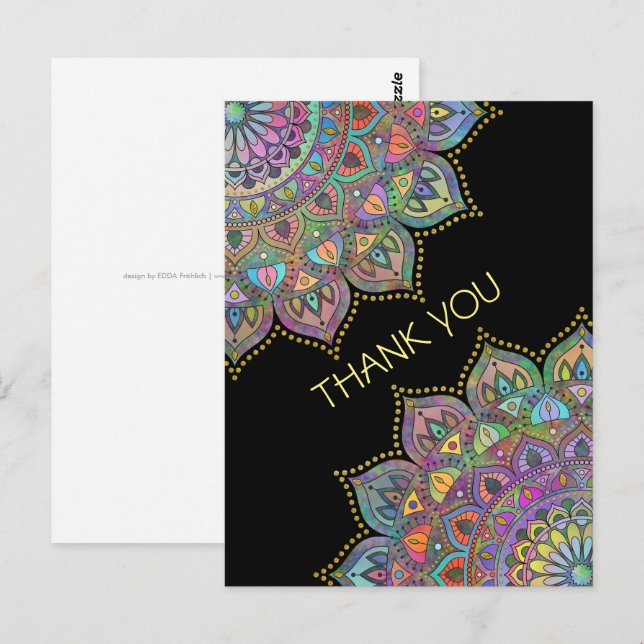 Carte Postale Mandala Inde Style 1 (Devant / Derrière)