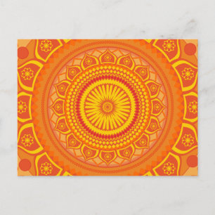 Carte Postale mandala indien orange