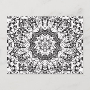 Carte Postale Mandala noir et blanc