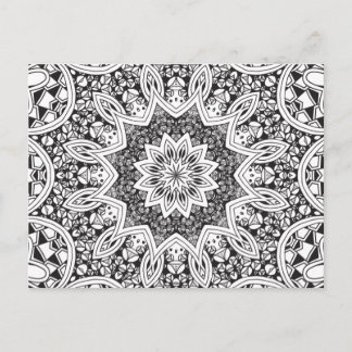 Carte Postale Mandala noir et blanc