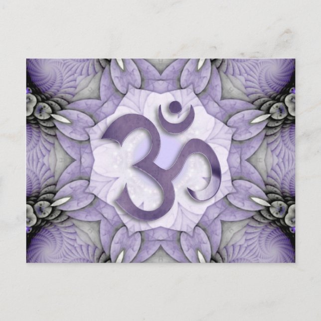 Carte Postale MANDALA OM - violet (Devant)