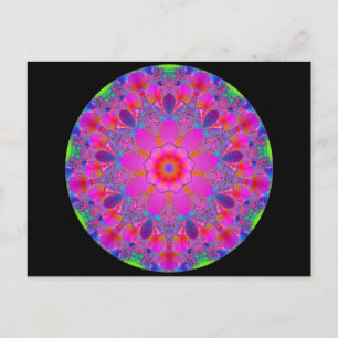 Carte Postale Mandala psychédélique rose