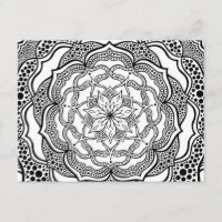 Mandala psychédélique tripant noir et blanc Hippie