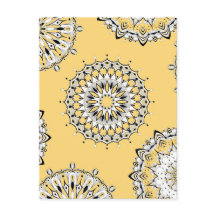 Carte postale Mandalas 1 jaune