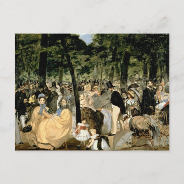 Carte Postale Manet | Musique dans le jardin des Tuileries, 1862 (Devant)