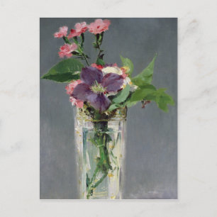 Carte Postale Manet   Pink and Clematis in a Crystal Vase, 1882