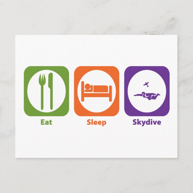 Carte Postale Mange Sommeil Skydive (Devant)