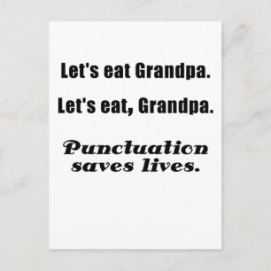 Carte Postale Mangeons Ponctuation Papy Sauve des vies
